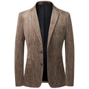 Men Casual Blazer Suit Corduroy Slim Fit Youth Leisure Suit Jacket