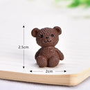 Resin Kawaii Bear Figurines Miniature Craft Fairy Garden Ornament Miniature Dollhouse Home Decoration Accessories