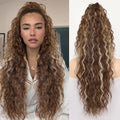 Wig clip ponytail water ripple long curly hair fluffy long curly hair ponytail