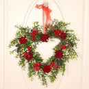 Heart Flower Wreath Valentines Day Decorations Wreath Red Rose Heart Wreath Floral Rose
