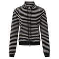 Black and white striped jacket on a white background, Obroi