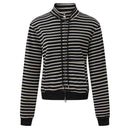 Black and white striped jacket on a white background, Obroi