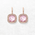 Pink Square Drop Earrings Cosmo New Europe Style Fine Jewelry For Women Romantic Gift In 925 Sterling Silver