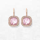 Pink Square Drop Earrings Cosmo New Europe Style Fine Jewelry For Women Romantic Gift In 925 Sterling Silver