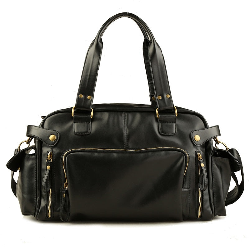 Male Travel Duffle Bag High Quality Leather Retro Sport Fitness Training Luggage Handbag For Man Crossbody Shoulder Bags