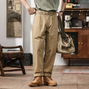 New Men Cargo Trousers Pant Men Pure Cotton Loose Casual Retro Suit Pants for Man