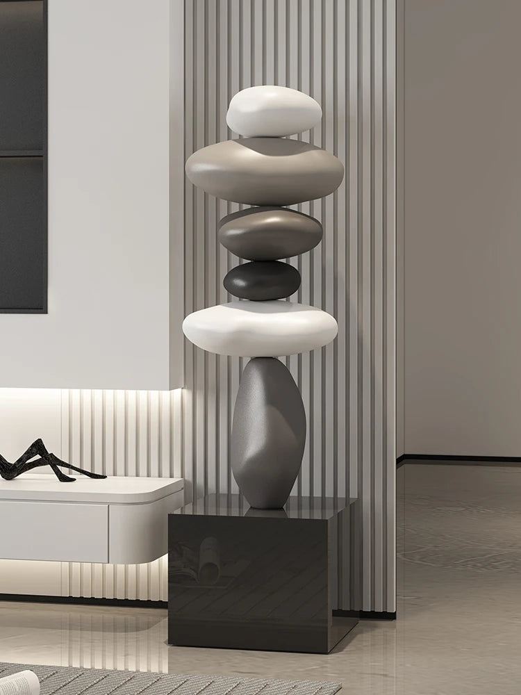 Glowing Stone Creative Stone Statue Indoor Figurines Living Room Floor Resin Sculpture