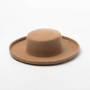 Classical Hat Flat Top Hats Warm Winter Wool Fedora Hats Brim Derby Ladies Hat