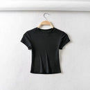Summer Women T-shirt Slim Skinny Crop Tops