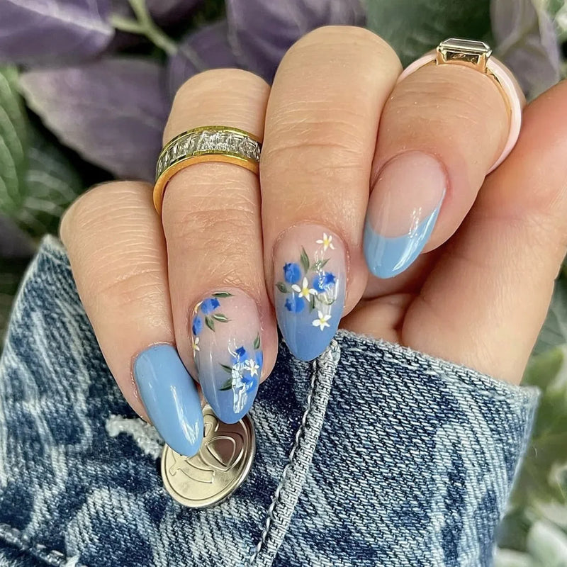 Flowers Nail Art Spring Summer False Nails Detachable Finished Fake Nails Press on Nails