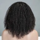 Black curly wig on a gray background with 'Obroi' branding, Obroi
