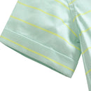 Kids Boys Summer Clothes Wear Soft Cotton Green Suit Children Striped T-shirt Shorts Casual Outfit