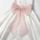 Girl Party Dress Kids Bow Flower Princess Clothes Elegant Evening Party Brithday White Dresses