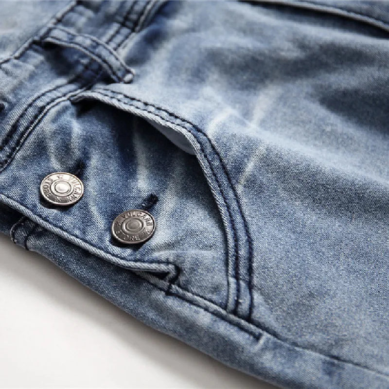 Men Stylish Slim Biker Jeans Overalls Jumpsuits jeans Man Streetwear Casual Stretch Ripped