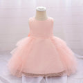 Baby Girl Dress Pink Christening Kids Birthday Clothes Party Princess Ball Gowns Newborn Baptism Wedding