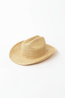 Beige straw hat on a white background, Obroi