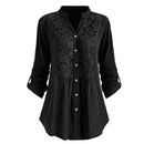 Lace Splicing Women Blouse Stand-up Collar Comfortable Tops Button Placket Loose Spring Shirt for Office