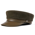 Brown leather cap on a white background, Obroi