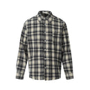 Pocket Plaid  Shirts Men Retro Streetwear Spring Summer Single Breasted Lapel Raw Edge Shirts Men