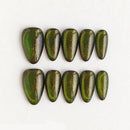 10pcs Handmade Pink Cat Eye Press On Nails Almond short Glossy Handmade Fake Nails Shimmer False Nail Spring nails