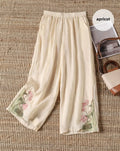 Summer Loose Fit Embroidered Casual Pants Women Female Clothing