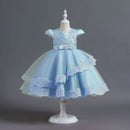 Flower Girls Lace Bridesmaid Dress Kids Princess Wedding Prom Pageant Birthday Party Tulle Dresses