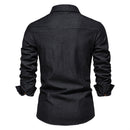 Denim Shirt Men Thin Casual Cowboy Shirts For Men Casual Slim Fit