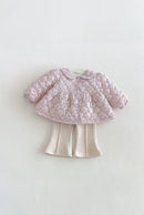 Winter Girls Floral Padded Coat Collar Fleece-Lined Jacket | Cute Warm Outwear