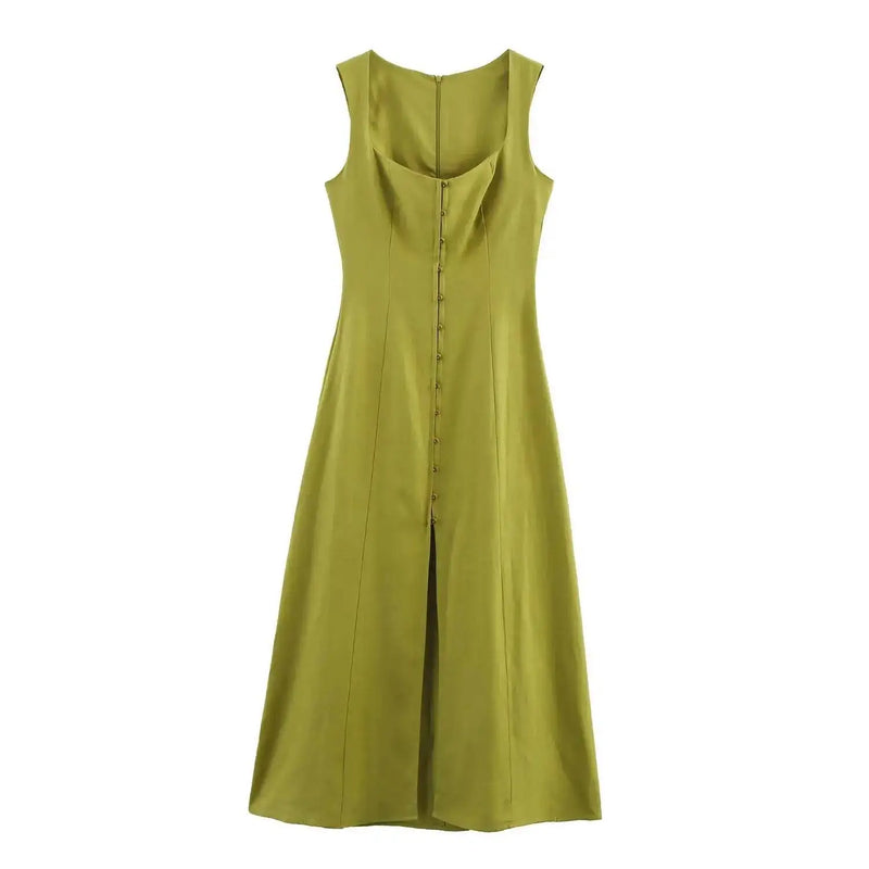 Women Long Dress Elegant Sleeveless Sling Dresses Summer Lady Dresses