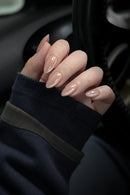 30Pcs Short Almond Nails Glossy Color Press On Nails Sweet Girls Charm Retro Nails Art