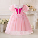 Little Girl Halloween Princess Aurora Costume Infant Toddler Birthday Party Pink Dress Baby Baptism Dress Ball Gowns