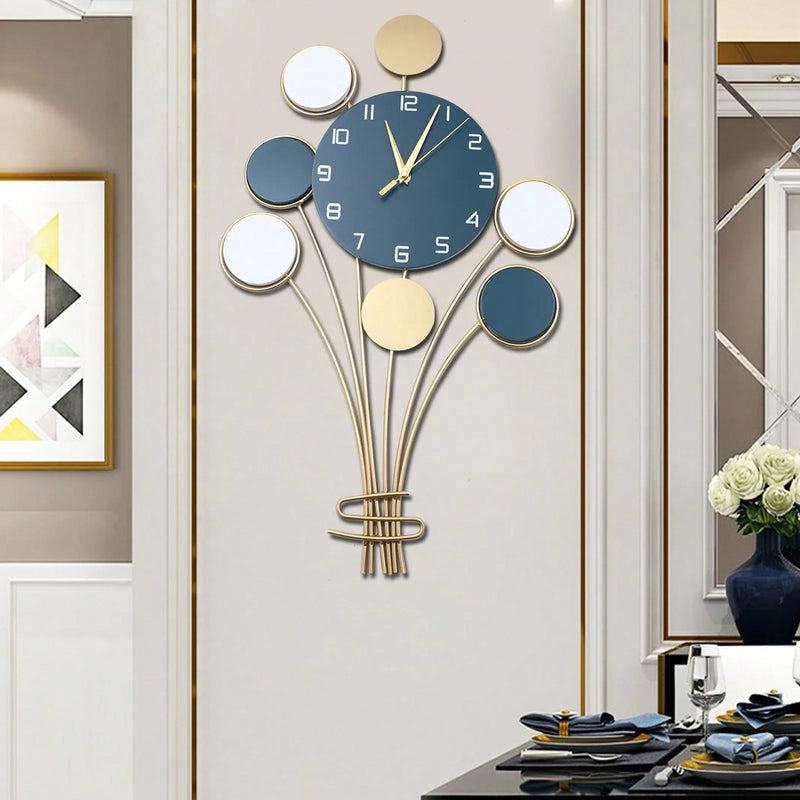 Wall Clock Without Drilling Operated Silent Hot Air Balloon Decor Simple Clock