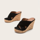 Women Platform Sandals Cross Strap Wedge Slippers Summer Shoes for Women Elegant Pumps Slides High Heel Sandals Woman