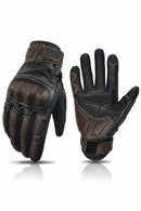 Pair of brown and black gloves on a white background, Obroi