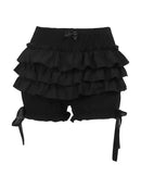 Mall Goth Lace Shorts Women Aesthetic Cute Sweet Bow Patchwork Shorts Kawaii Outfits