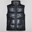 Warm Winter Leather Vest for Men – Soft Genuine Leather & Duck Down Insulation