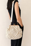 Crochet Crossbody Bag Women Luxury Handmade Knit Shoulder Bag French Purse Evening Clutch