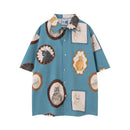 Short Sleeve Shirts Men Summer Retro Lapel Single Breasted Half-Sleeve Shirts Men