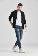 Autumn Winter Knit Men's Cardigan Slim Fit Sweater Simple Male Retro Solid Casual Outwear Long Sleeve Thick Cardigans