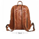 Men's leather backpack women's head leather 14-inch computer backpack outdoor travel bag