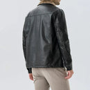 Winter Leather Jacket Designer Fur Collar Warm Fur Coat Clothing Man Black Motorcycle Jacket