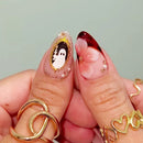 24pcs French Almond Nails Halloween Theme Women Girls Nail Cartoon Pumpkin Ghost Press On Nais