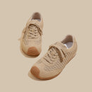 Women Sneakers Shoes Woven Non-slip Genuine Leather Sneakers For Women Breathable Casual Shoes Female