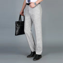 Pants Men's Summer Breathable Casual Linen High Waist Loose Dress Pants