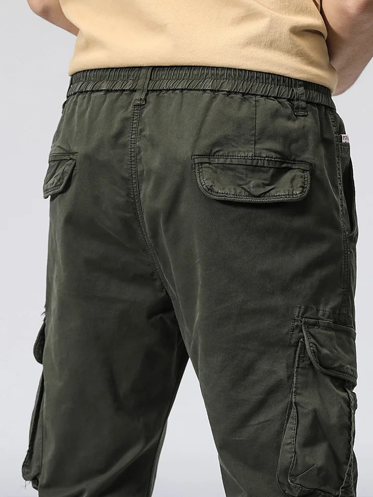 Spring Summer Military Cargo Pants Men Streetwear Army Joggers Stretch Casual Trousers