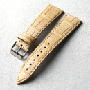 High end leather strap 18 19 20 22MM light yellow leather luxury watch chain soft and ultra-thin