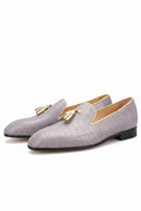 Men's Loafers Leather Tassels For Party Red Bottom Slip-On Slippers