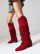 Platform Women Western Boots Heels Vintage Knee High Shoes For Women Shoes Winter