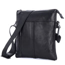 Obroi Black leather crossbody bag on a white background