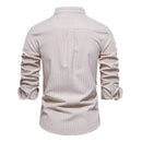 Beige and brown striped shirt on a white background, Obroi
